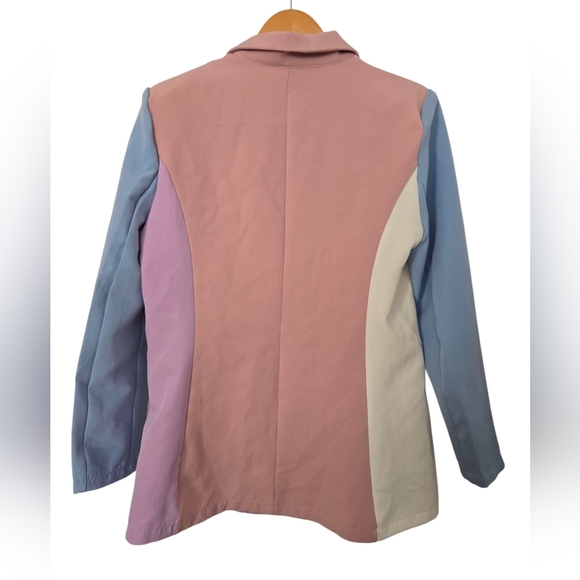 SHEIN Pastel Colorblock Blazer Size Medium - Picture 3 of 4